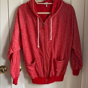 Splendid Mens Red Zip Up Hoodie Size Medium